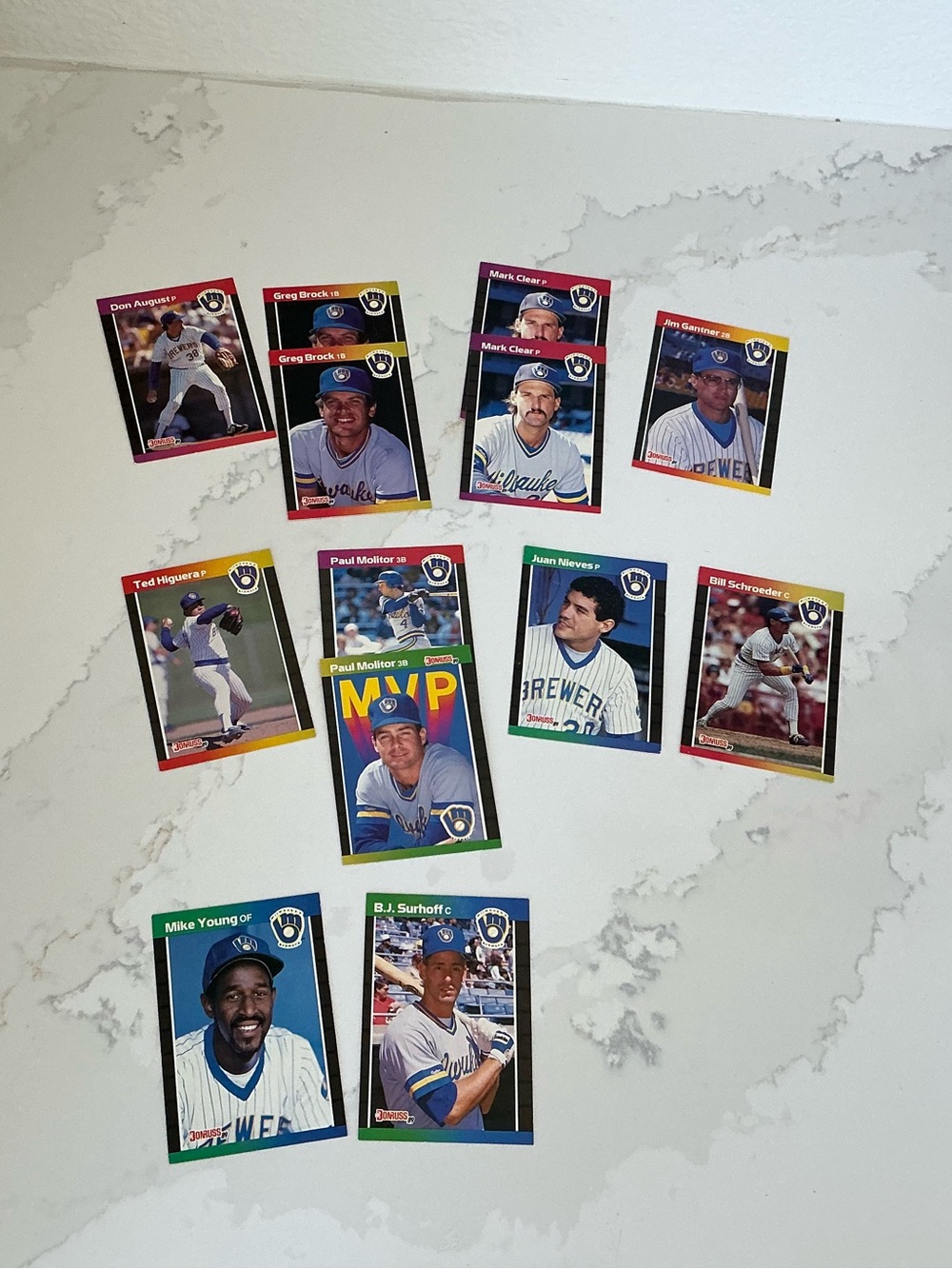 Baseball Trading Cards 89 Donruss Milwaukee Brewers Lot of 12